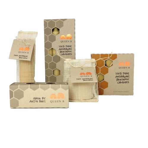 beeswax candle discounted box of Queen B's best selling pure bees wax candles